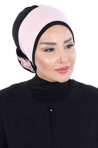 Clara - Gammelrosa & Svart Bomull Turban