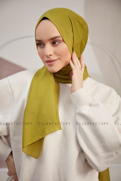 Silky Plain - Olivengrønn Hijab