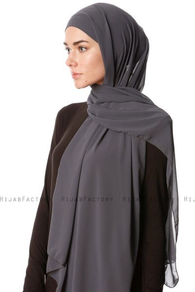 Derya - Antrasitt Praktisk Chiffon Hijab