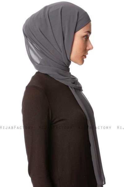 Derya - Antrasitt Praktisk Chiffon Hijab