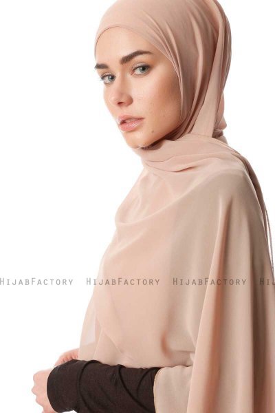 Derya - Beige Praktisk Chiffon Hijab