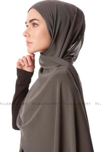 Derya - Khaki Praktisk Chiffon Hijab