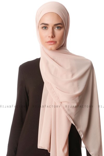 Derya - Lys Beige Praktisk Chiffon Hijab