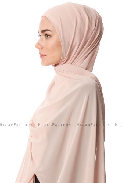 Derya - Lys Beige Praktisk Chiffon Hijab
