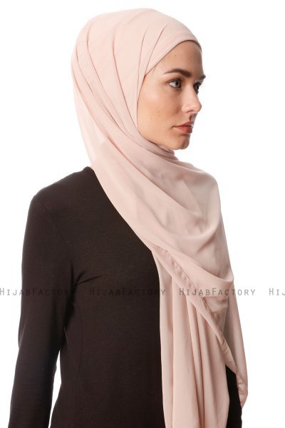 Derya - Lys Beige Praktisk Chiffon Hijab
