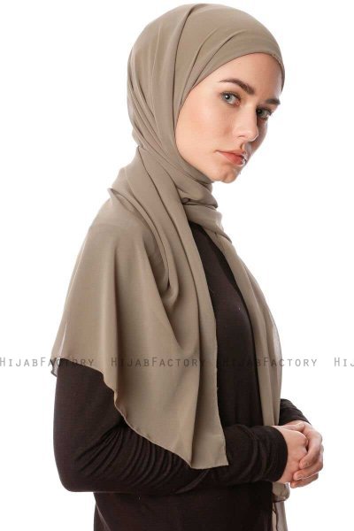 Derya - Olivengrønn Praktisk Chiffon Hijab