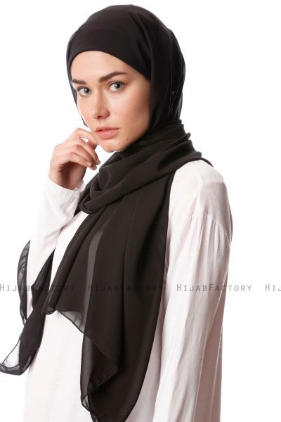 Derya - Svart Praktisk Chiffon Hijab