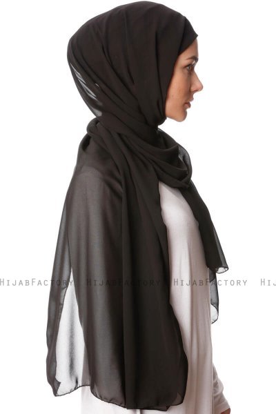 Derya - Svart Praktisk Chiffon Hijab