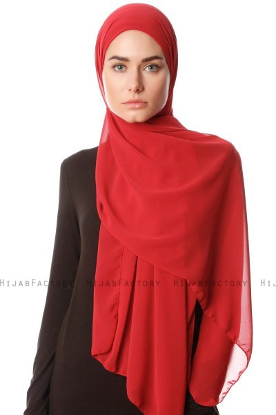 Derya - Burgunder Praktisk Chiffon Hijab