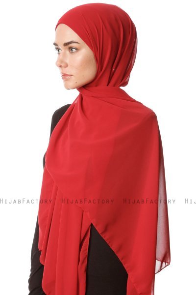 Derya - Burgunder Praktisk Chiffon Hijab