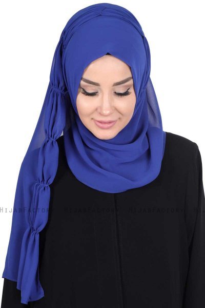 Disa - Blå Praktisk Chiffon Hijab