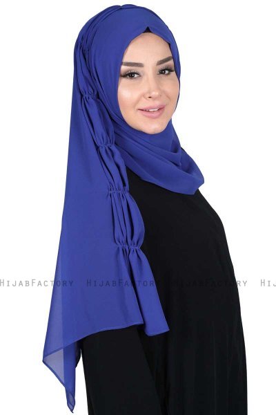 Disa - Blå Praktisk Chiffon Hijab