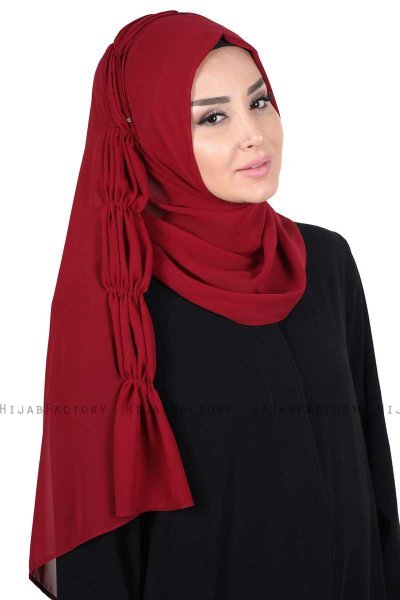 Disa - Bordeaux Praktisk Chiffon Hijab
