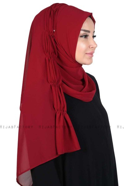 Disa - Bordeaux Praktisk Chiffon Hijab