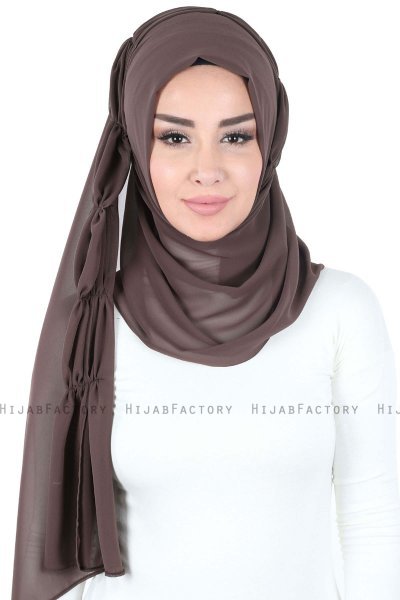 Disa - Brun Praktisk Chiffon Hijab