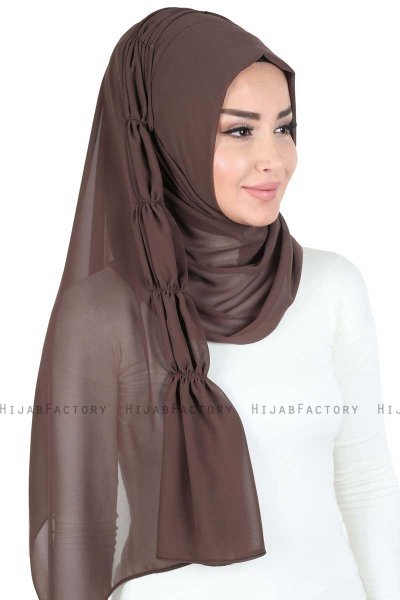 Disa - Brun Praktisk Chiffon Hijab