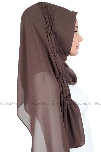 Disa - Brun Praktisk Chiffon Hijab