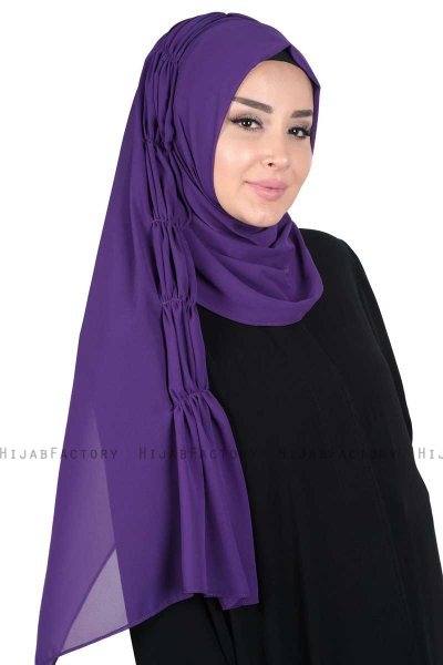 Disa - Lilla Praktisk Chiffon Hijab