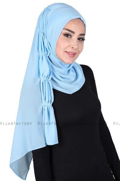 Disa - Lyseblå Praktisk Chiffon Hijab