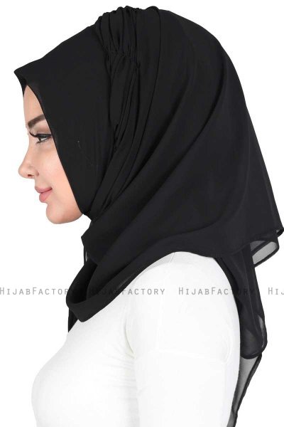 Disa - Svart Praktisk Chiffon Hijab