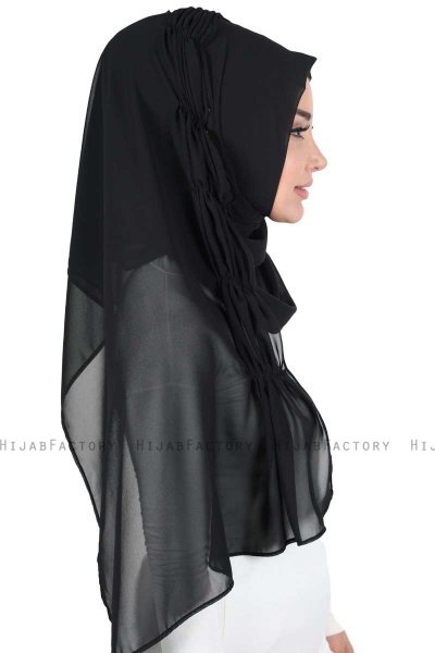 Disa - Svart Praktisk Chiffon Hijab