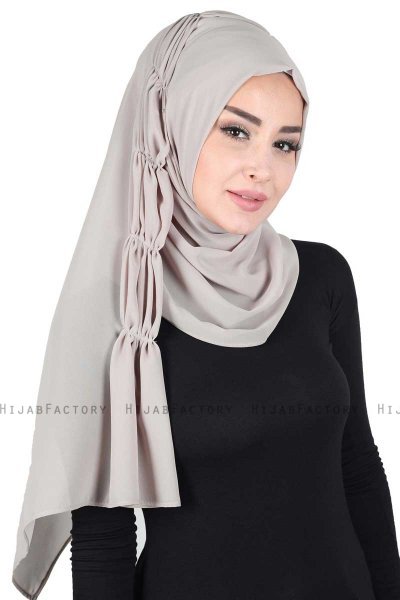 Disa - Taupe Praktisk Chiffon Hijab