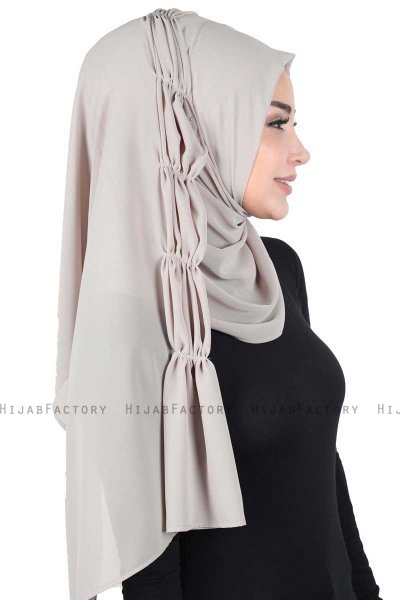 Disa - Taupe Praktisk Chiffon Hijab