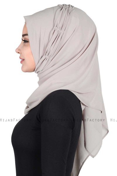 Disa - Taupe Praktisk Chiffon Hijab