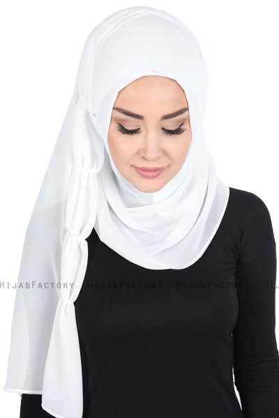Disa - Hvit Praktisk Chiffon Hijab