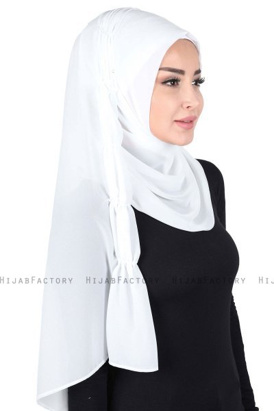 Disa - Hvit Praktisk Chiffon Hijab