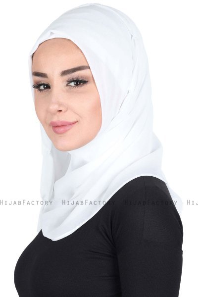Disa - Hvit Praktisk Chiffon Hijab