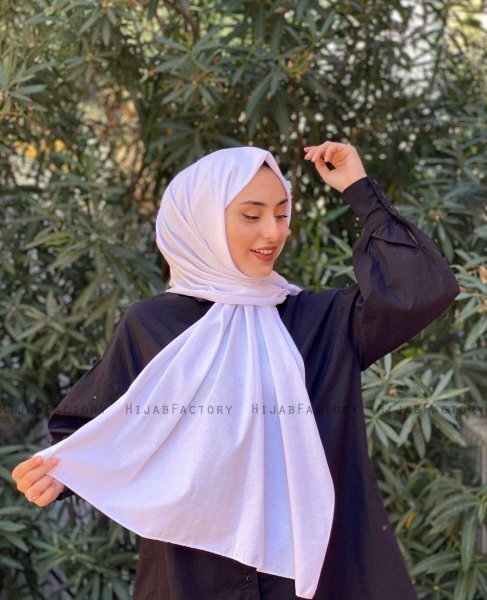 Djamila - Hvit Bomull Hijab - Mirach