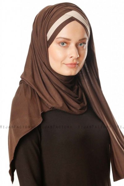 Duru - Brun & Taupe Jersey Hijab