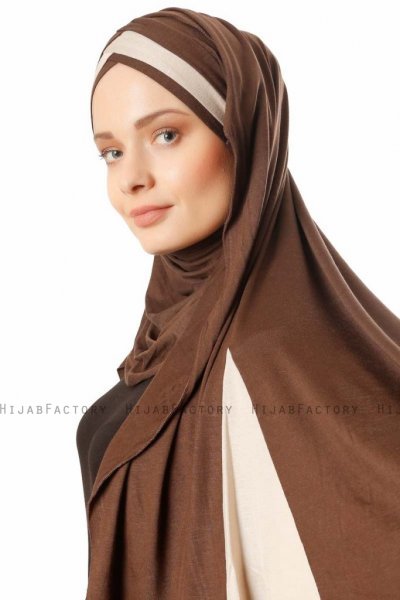 Duru - Brun & Taupe Jersey Hijab
