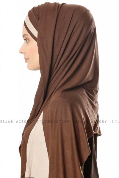 Duru - Brun & Taupe Jersey Hijab