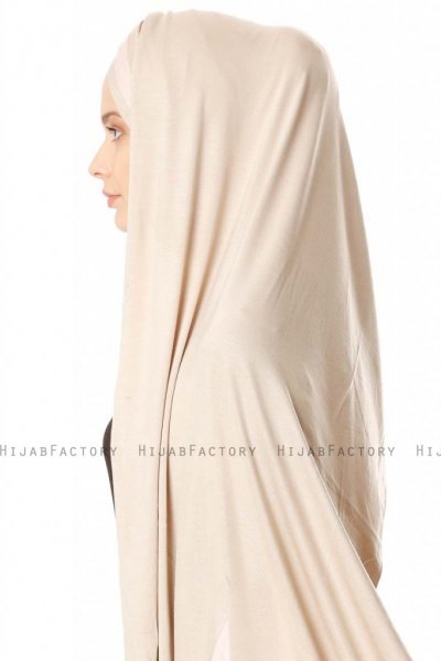 Duru - Lys Taupe & Gammelrosa Jersey Hijab