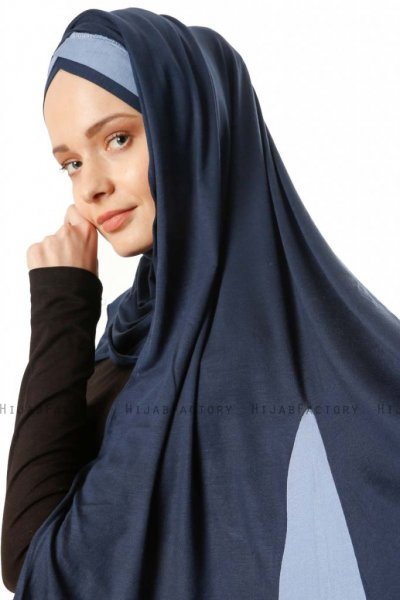 Duru - Marineblå & Indigo Jersey Hijab