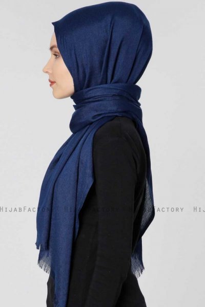 Ece Marinblå Pashmina Hijab Sjal Halsduk 400003d
