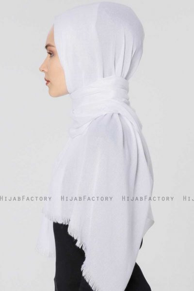 Ece Vit Pashmina Hijab Sjal Halsduk 400009d