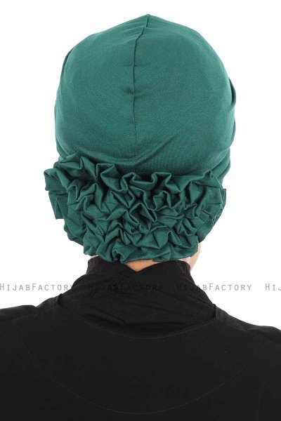 Elisabeth - Mørk Grønn Bomull Turban