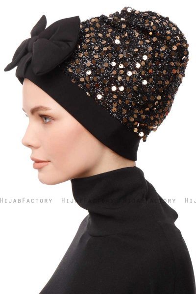 Enfleda - Svart & Gold Turban