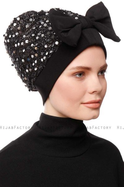 Enfleda - Svart & Lysegrå Turban