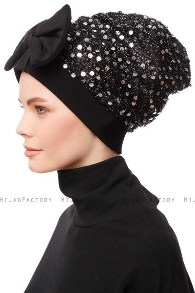 Enfleda - Svart & Lysegrå Turban