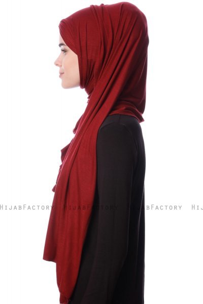 Eslem - Bordeaux Pile Jersey Hijab - Ecardin