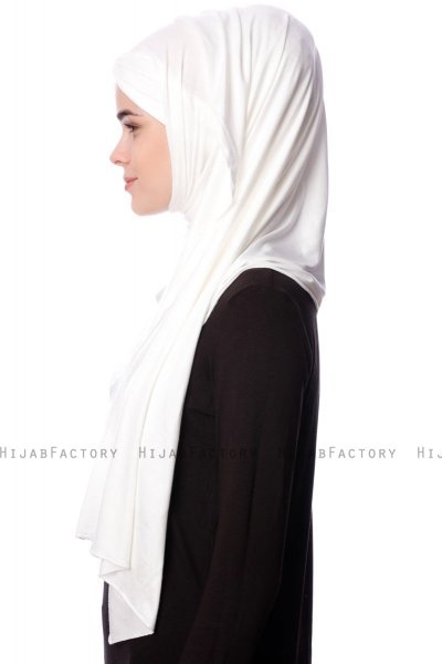 Eslem - Creme Pile Jersey Hijab - Ecardin