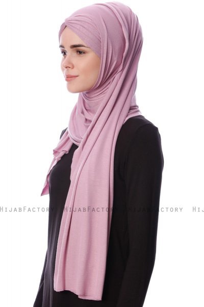 Eslem - Lilla Pile Jersey Hijab - Ecardin
