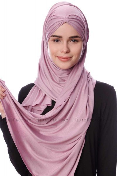 Eslem - Lilla Pile Jersey Hijab - Ecardin