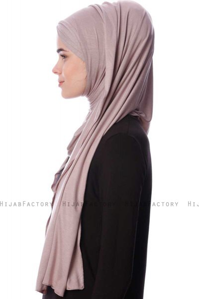 Eslem - Steingrå Pile Jersey Hijab - Ecardin