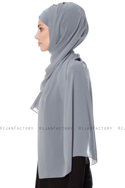 Evren - Grå Chiffon Hijab