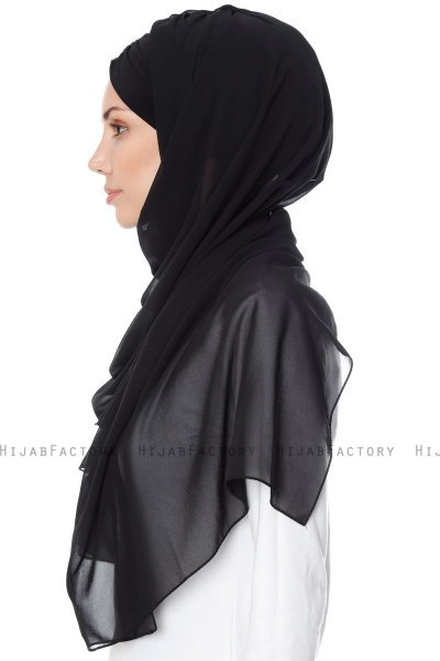 Evren - Svart Chiffon Hijab